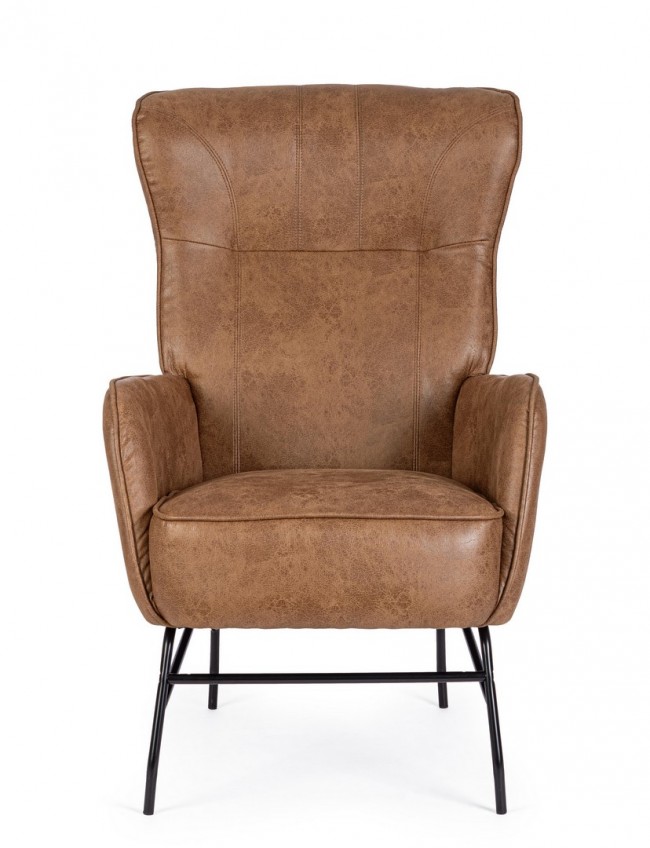 Poltrona marrone ecopelle 70x84x109