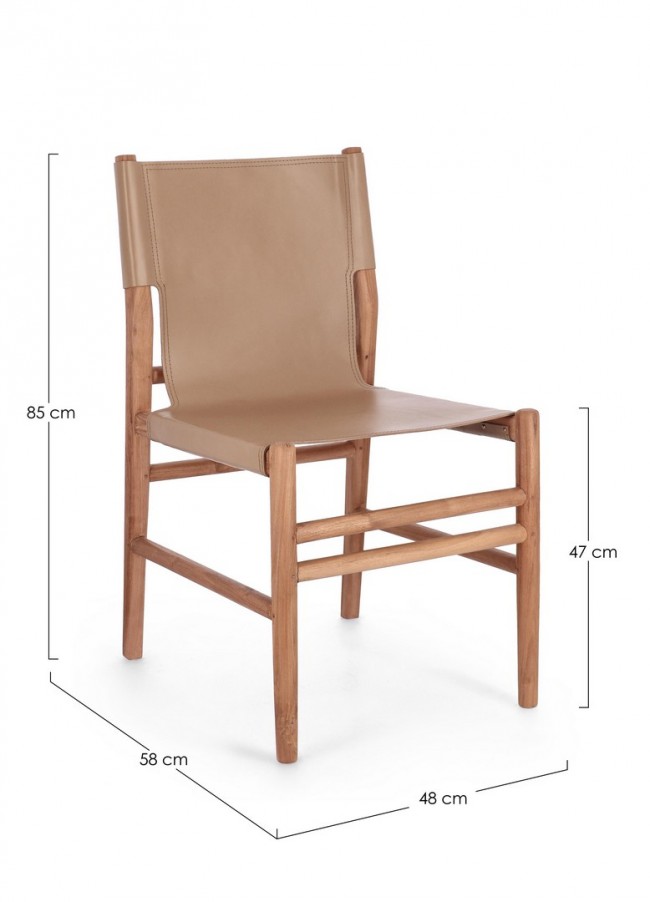 2x Sedia in pelle 48x58x85x47h