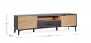 Mobile porta TV 154x40x44 in legno nero-nat