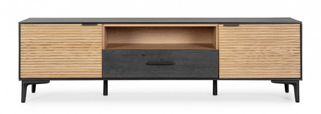 Mobile porta TV 154x40x44 in legno nero-nat