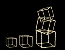 Cubo microled 55x55x55h, 45x45x45h, 35x35x35h, 30x30x30h, 25x25x25h in plastica