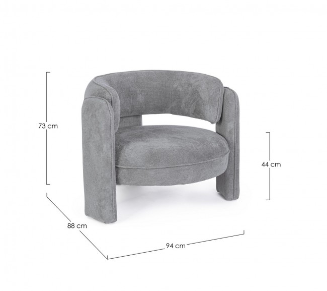 Poltrona Aisha grigio 94x88x73 cm