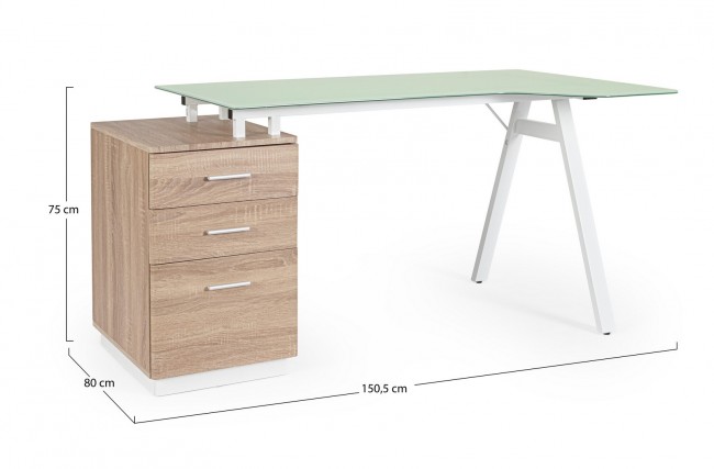 Scrivania Charlie angolo 150.5x80x75 cm