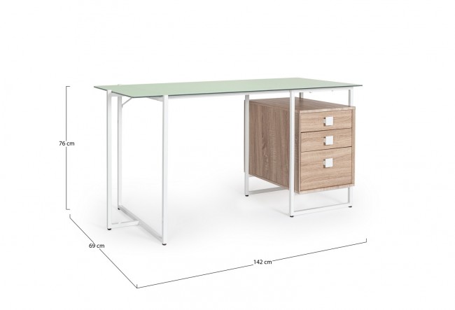Scrivania bianca 142x69x76 cm