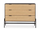 Cassettiera nera e naturale 104x40x81,5