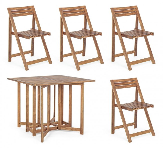 Set tavolo e 4 sedie 44x46x77 in legno