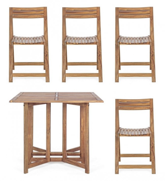 Set tavolo e 4 sedie 44x46x77 in legno