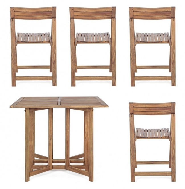 Set tavolo e 4 sedie 44x46x77 in legno