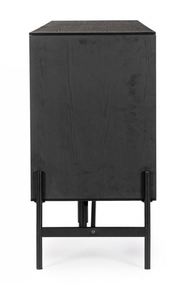 Credenza nera e naturale 164x40x75