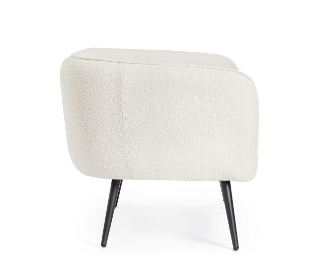 Divano 2 posti bianco boucle 126x70x68