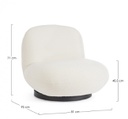 Poltrona girevole bianco bouclé 81x95x71
