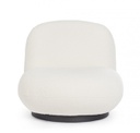 Poltrona girevole bianco bouclé 81x95x71