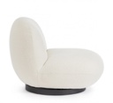Poltrona girevole bianco bouclé 81x95x71