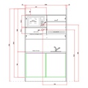 Cucina monoblocco 125x60x216