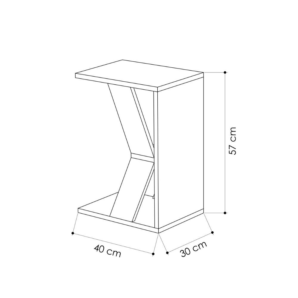 Tavolino porta computer bianco 30x40x57