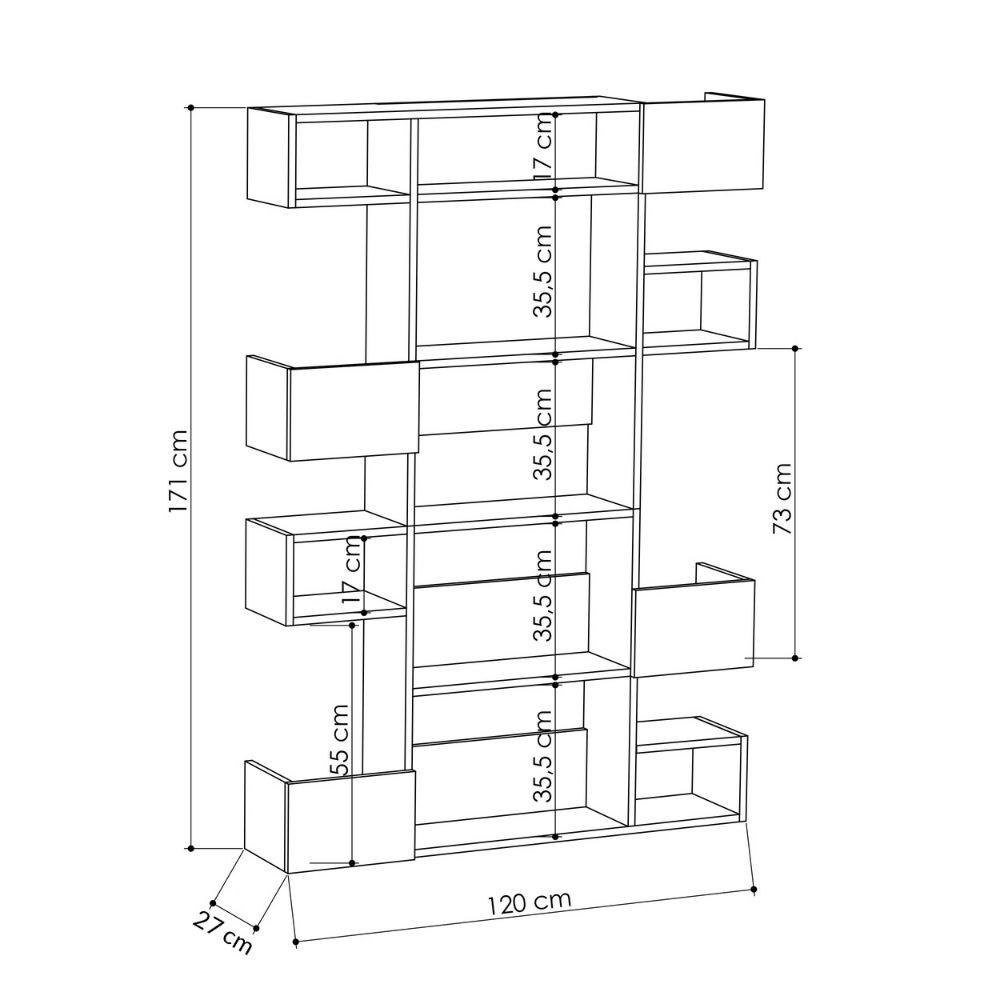 Libreria bianco rovere 120x171 cm