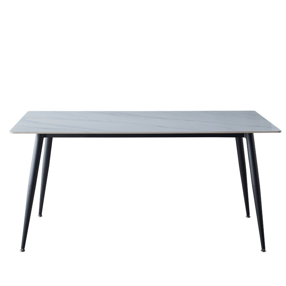 Tavolo rettangolare 140x80 effetto marmo bianco