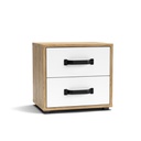 Comodino rovere e bianco 43,6x32x41 cm