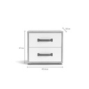 Comodino rovere e bianco 43,6x32x41 cm