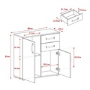 Credenza rovere e bianco 80x32x83 cm