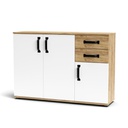 Credenza rovere e bianco 120x32x83h