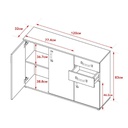 Credenza rovere e bianco 120x32x83h