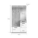 Mobile ingresso rovere e bianco 104x190x32 cm