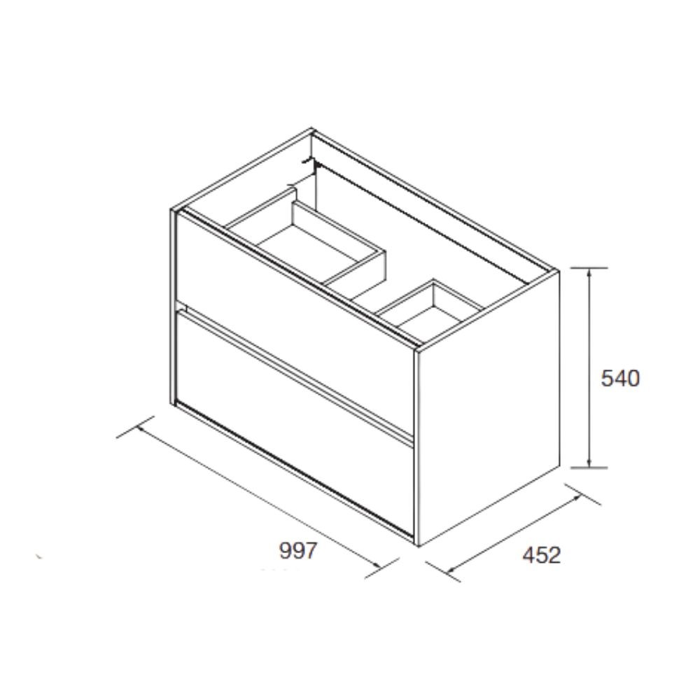 Mobile bagno sospeso bianco 100x45x56h