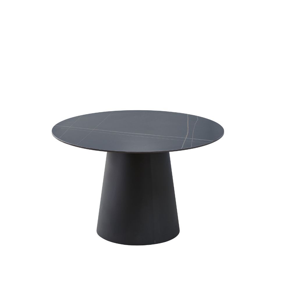 Tavolo rotondo nero e oro 110x110x76