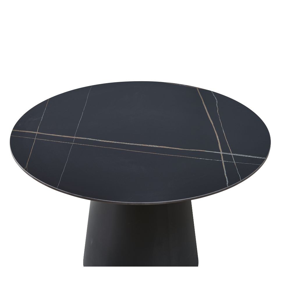 Tavolo rotondo nero e oro 110x110x76