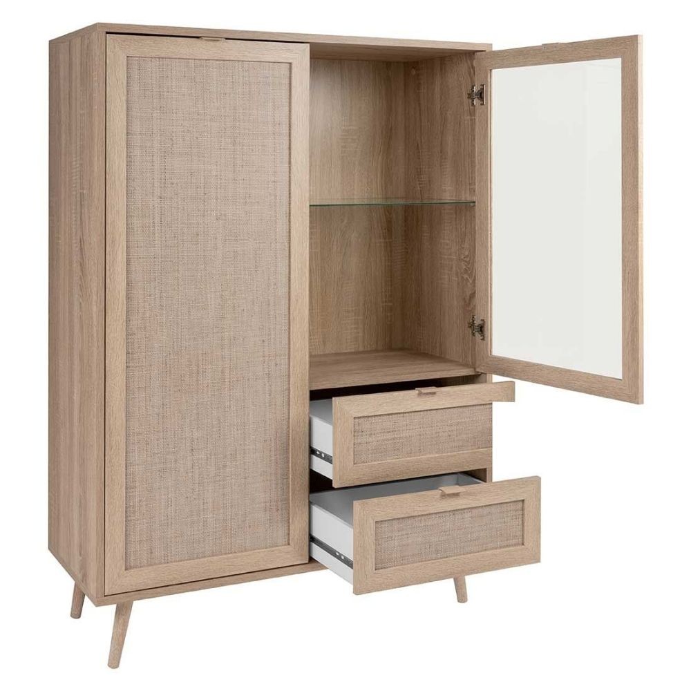 Credenza effetto vimini 101,5x40x139 cm