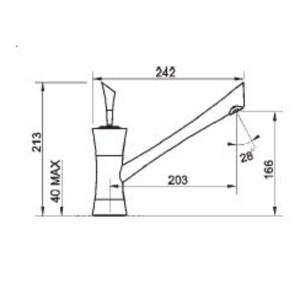 Miscelatore cucina cromo 21.3x24.2x5 cm