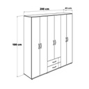 Armadio bianco 200x45x180 cm