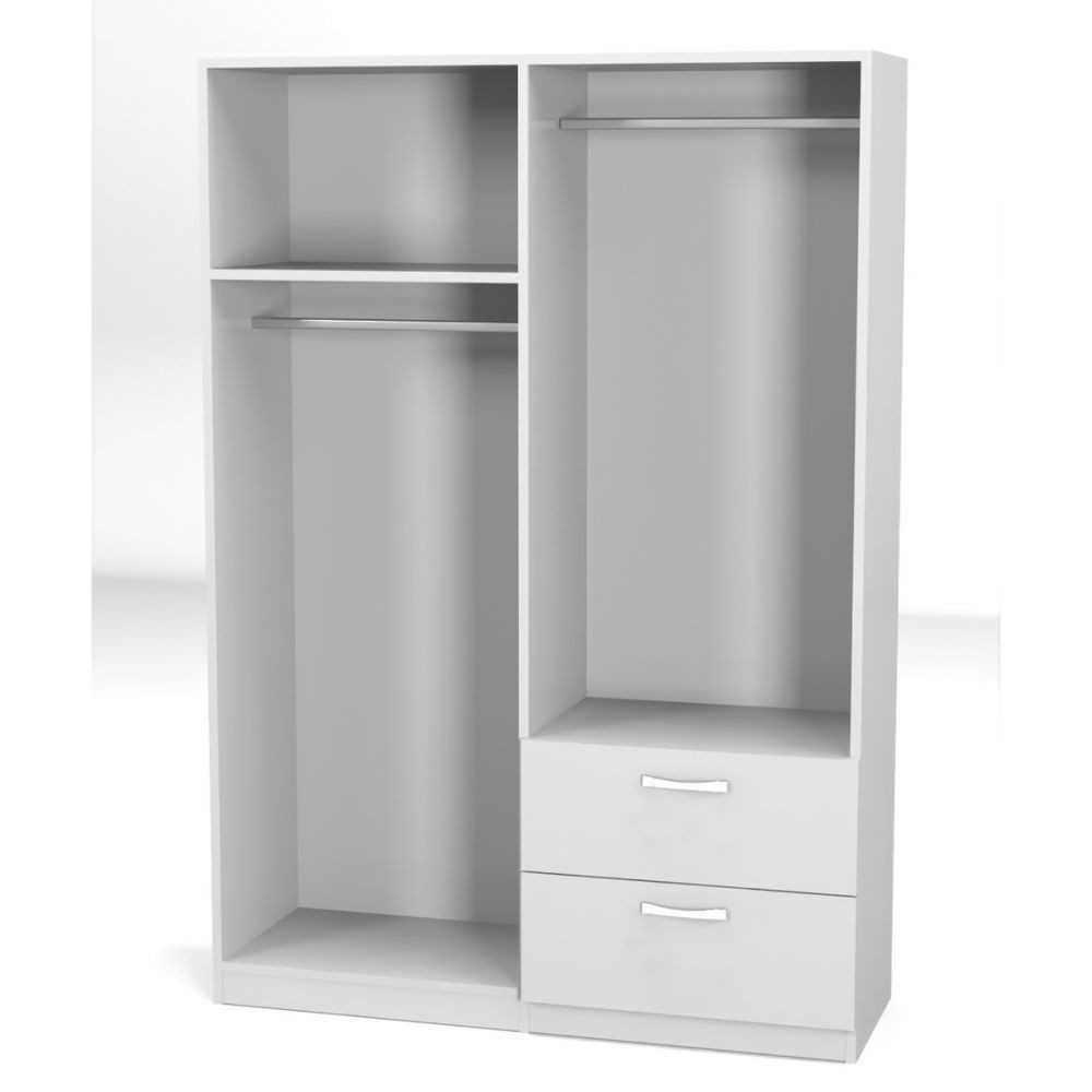 Armadio bianco 120x41x170 cm 4 ante 2 cassetti
