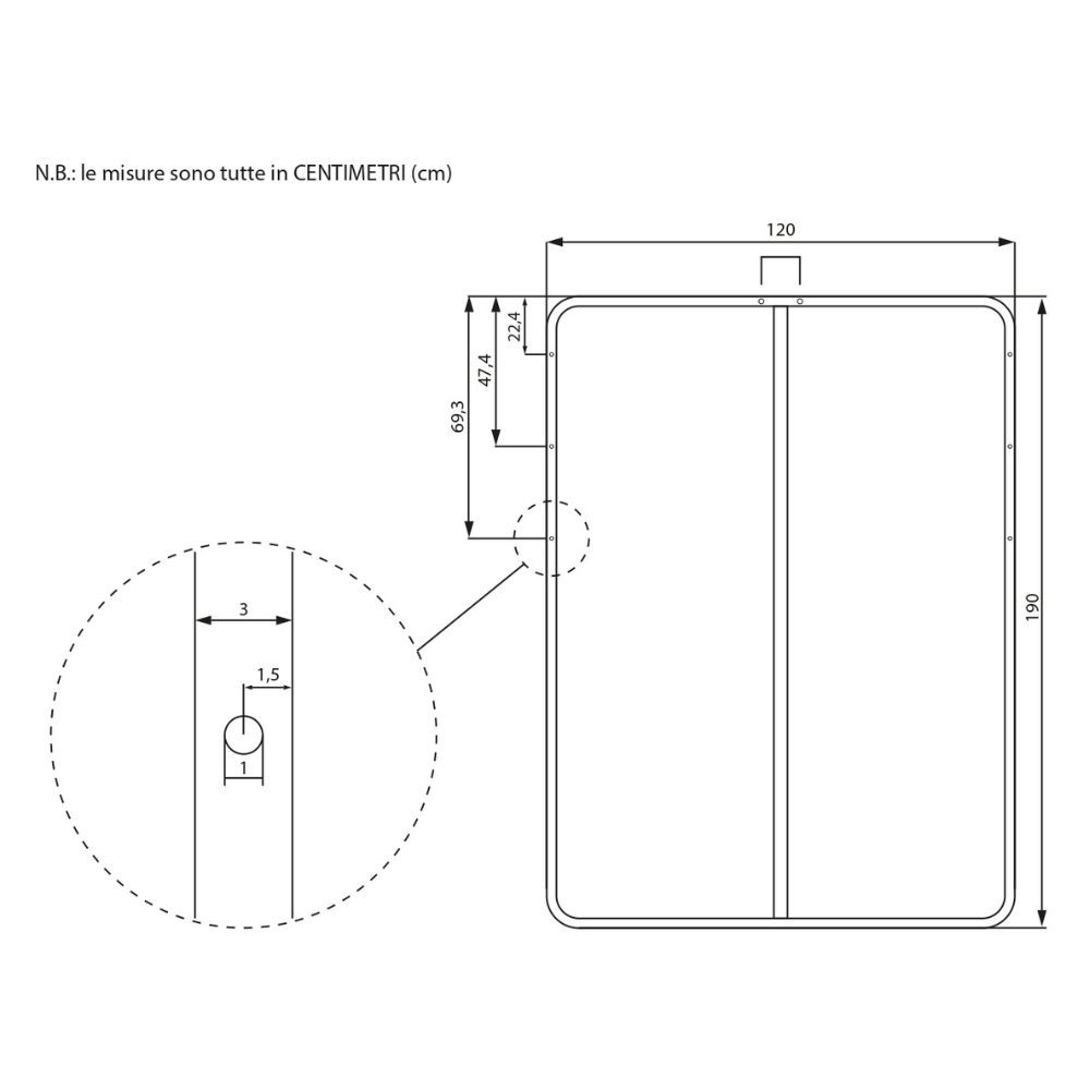 Rete a doghe 120x190 per letto contenitore