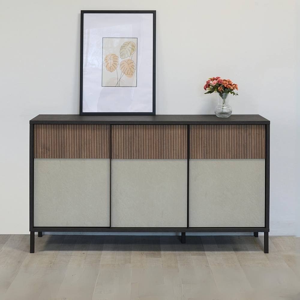 Madia 150x40x86 cm in lava e argilla