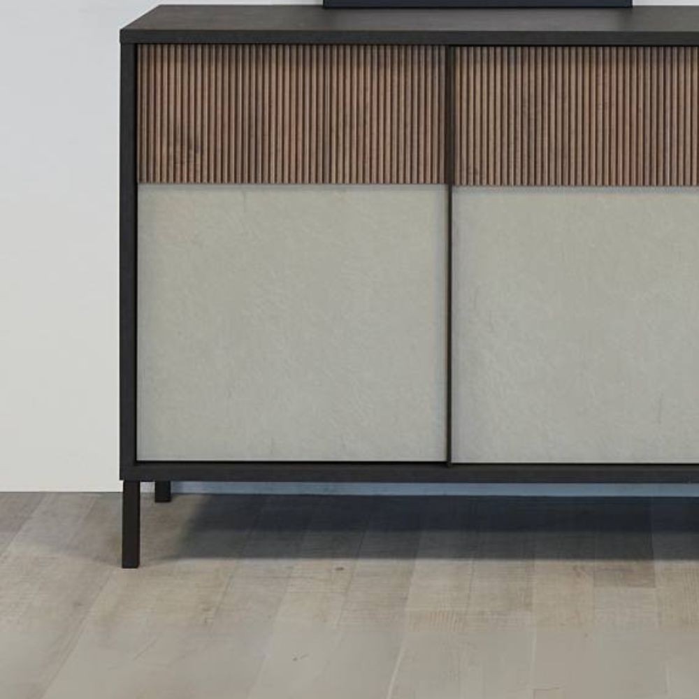 Madia 150x40x86 cm in lava e argilla