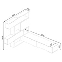 Parete attrezzata rovere e bianco 187,5x48,7x293