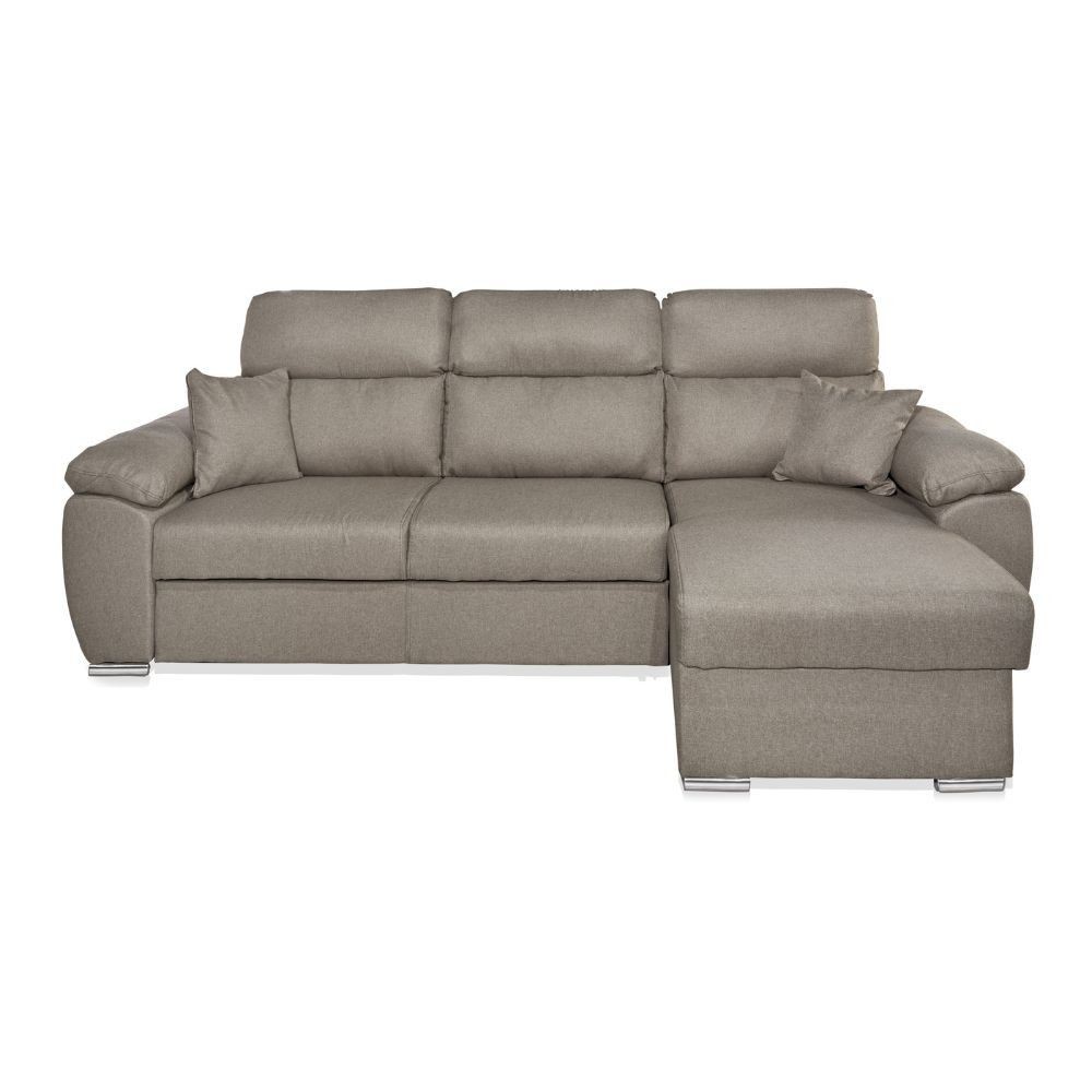 Divano grigio 265x166 cm con penisola