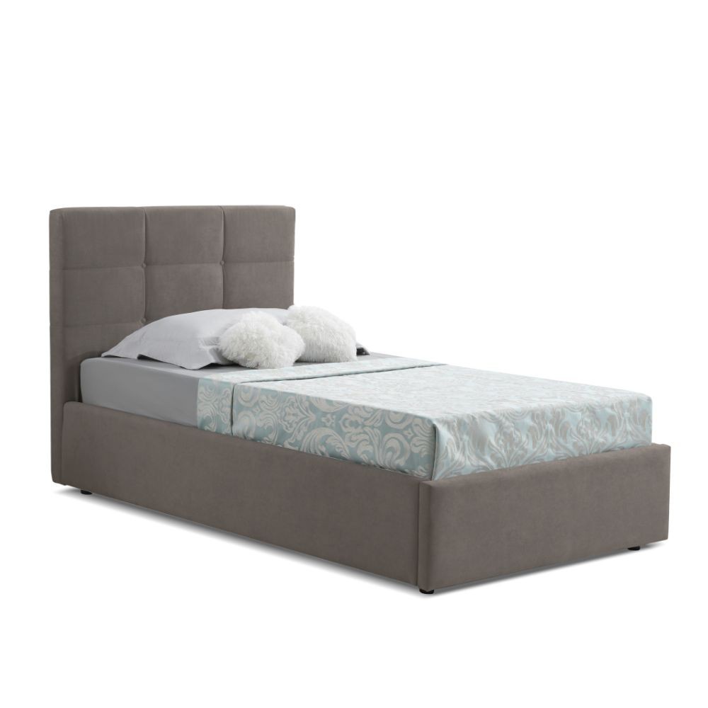 Letto singolo tortora 94x205x105 cm