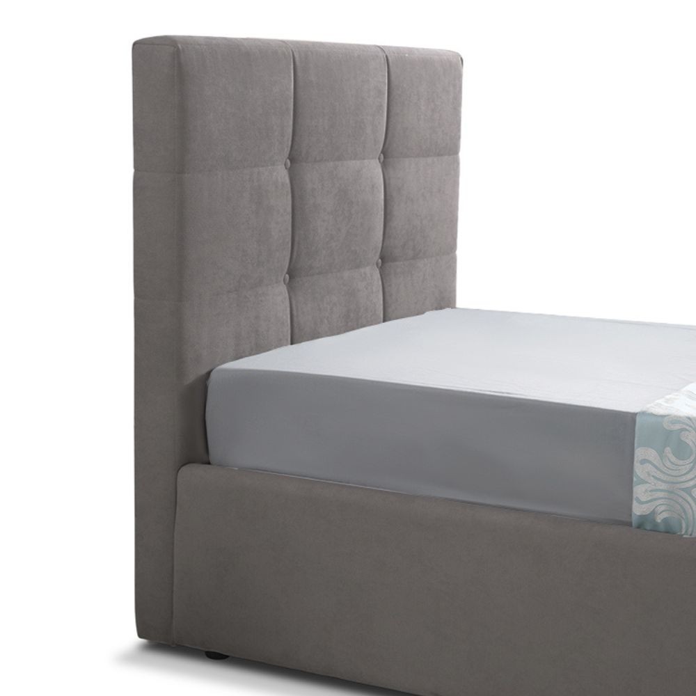 Letto singolo tortora 94x205x105 cm