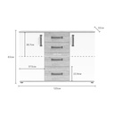 Credenza rovere e bianco 120x83x32 cm