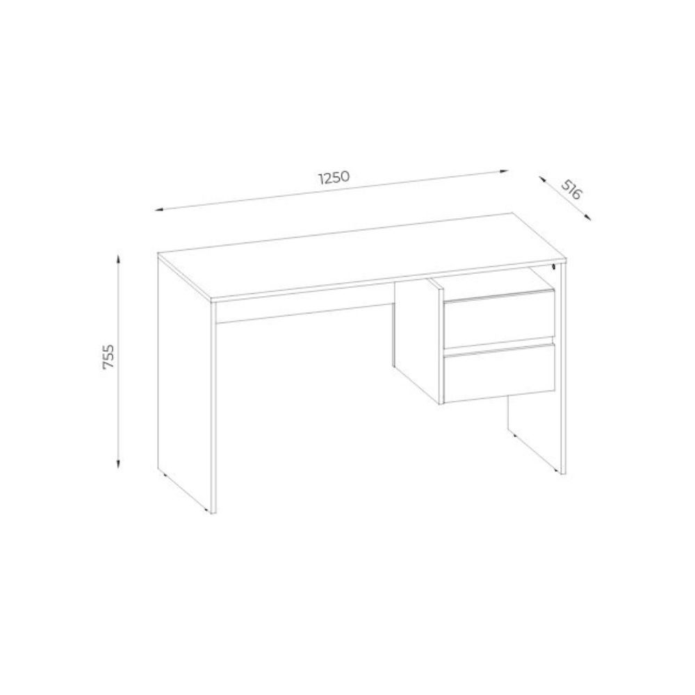Scrivania rovere e antracite 75.5x125x51.6