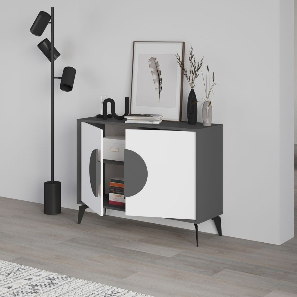 Madia 110 x 35.6 x 82 cm antracite e bianca