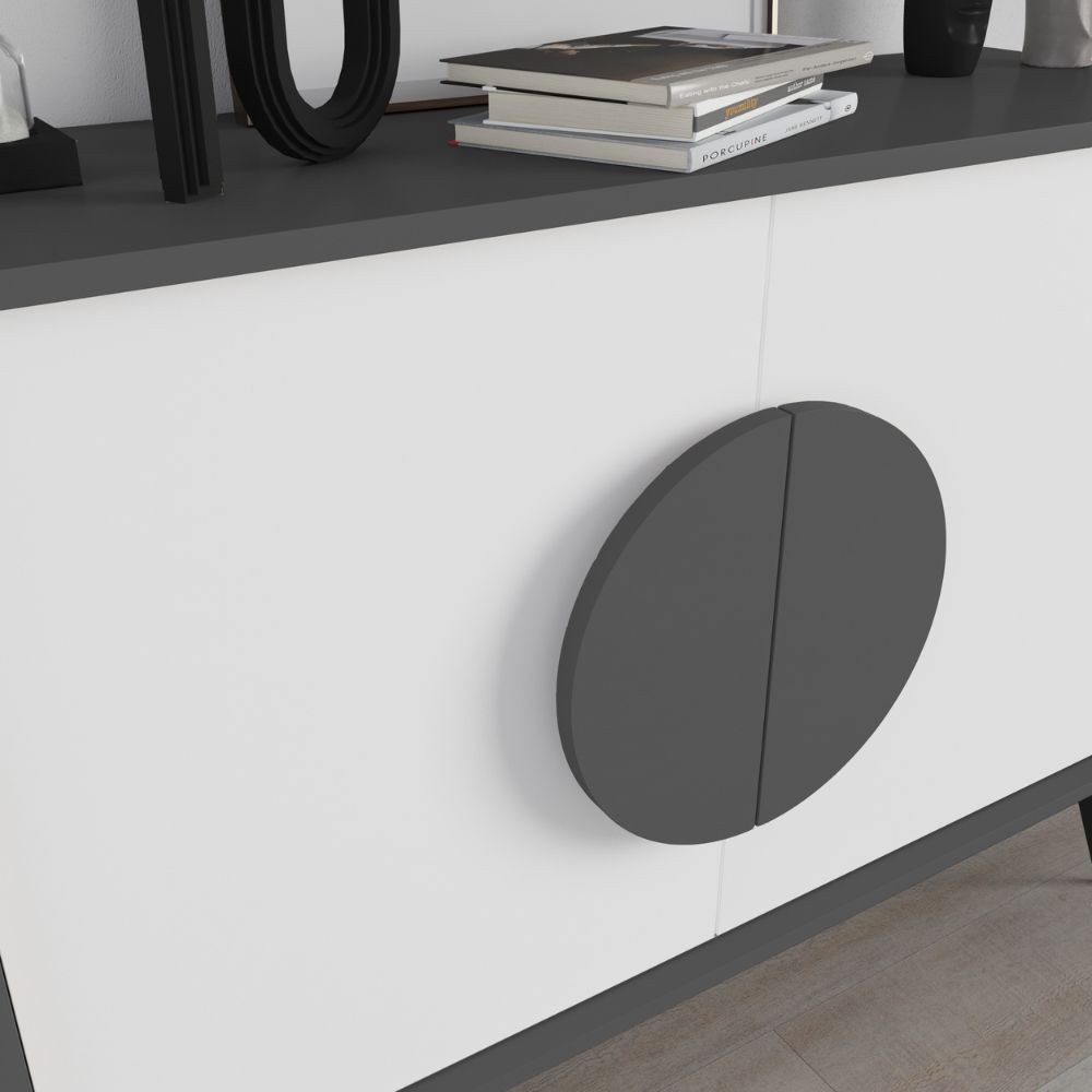 Madia 110 x 35.6 x 82 cm antracite e bianca