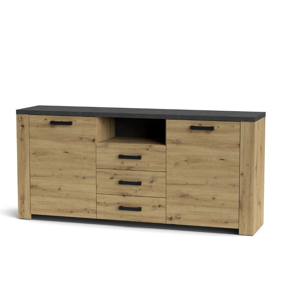 Credenza rovere e antracite 179,6x40x83