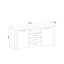 Credenza rovere e antracite 179,6x40x83