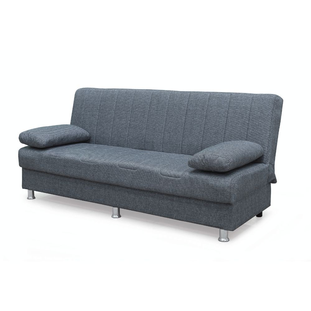 Divano letto contenitore 190x88x82 cm grigio