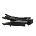 Divano letto angolare 297x206x77 cm grigio scuro
