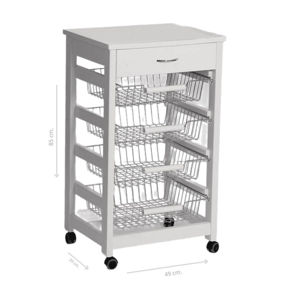 Carrello con cassetto 85x49x39 cm